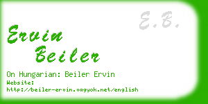 ervin beiler business card
